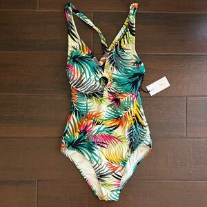 Shade & Shore Multicolor Tropical One Piece Swimsuit